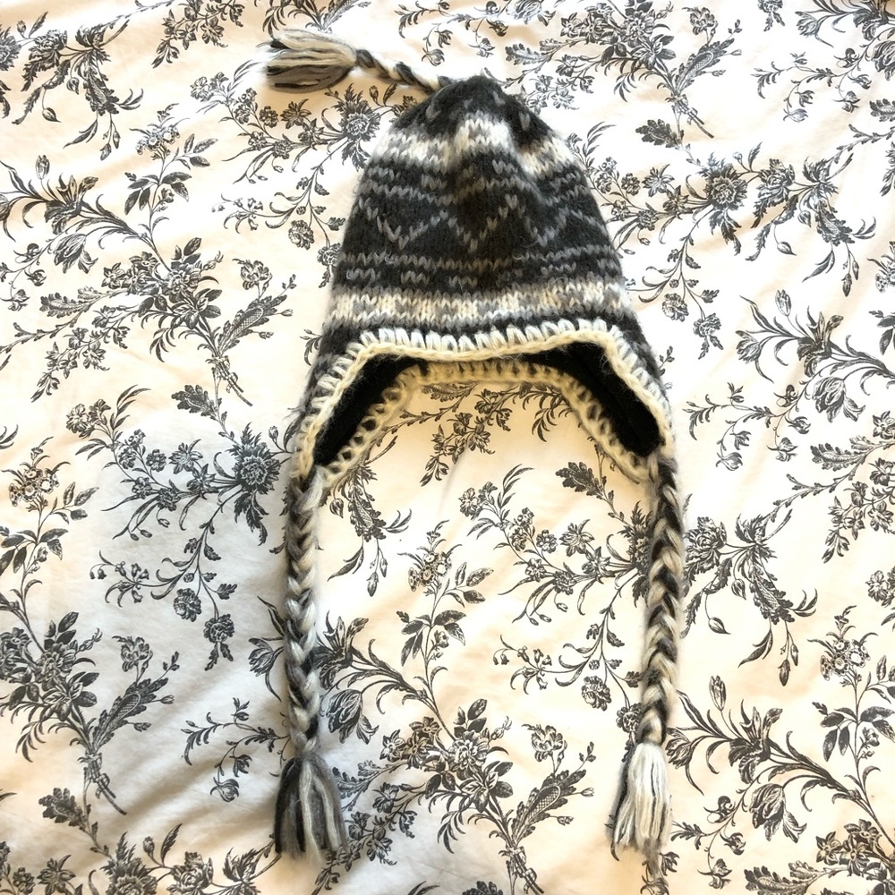 Black and white beanie